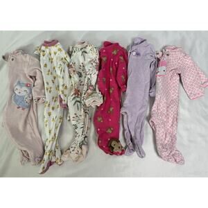 Lot Of 6 Newborn Sleepers Carters, Child Of Mine, Cloud Island Adorable Footed